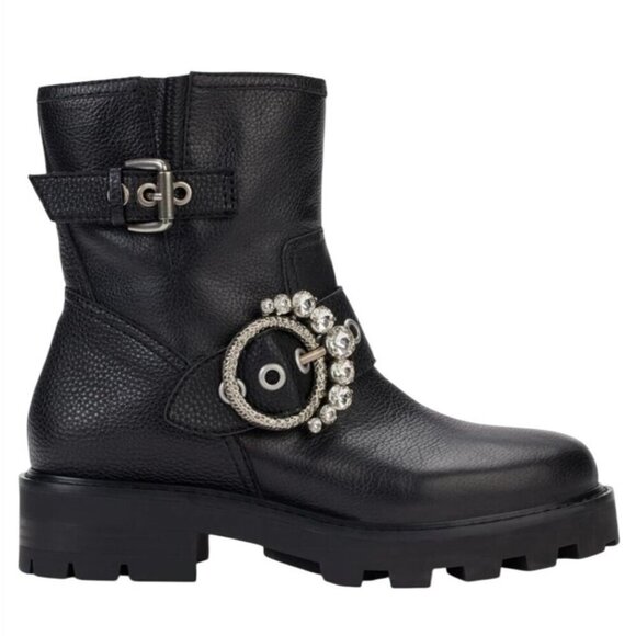 KARL LAGERFELD / Marceau / Black / Lug-Sole / Combat Boot / With Crystal Detail - Picture 3 of 9